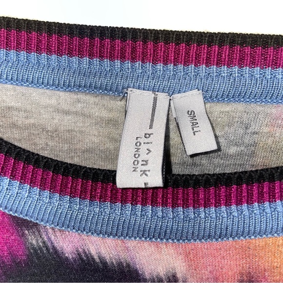 Anthropologie Bl^nk London Pullover Top Women S Pink Contrast Eyelet Puff Sleeve - Picture 4 of 16